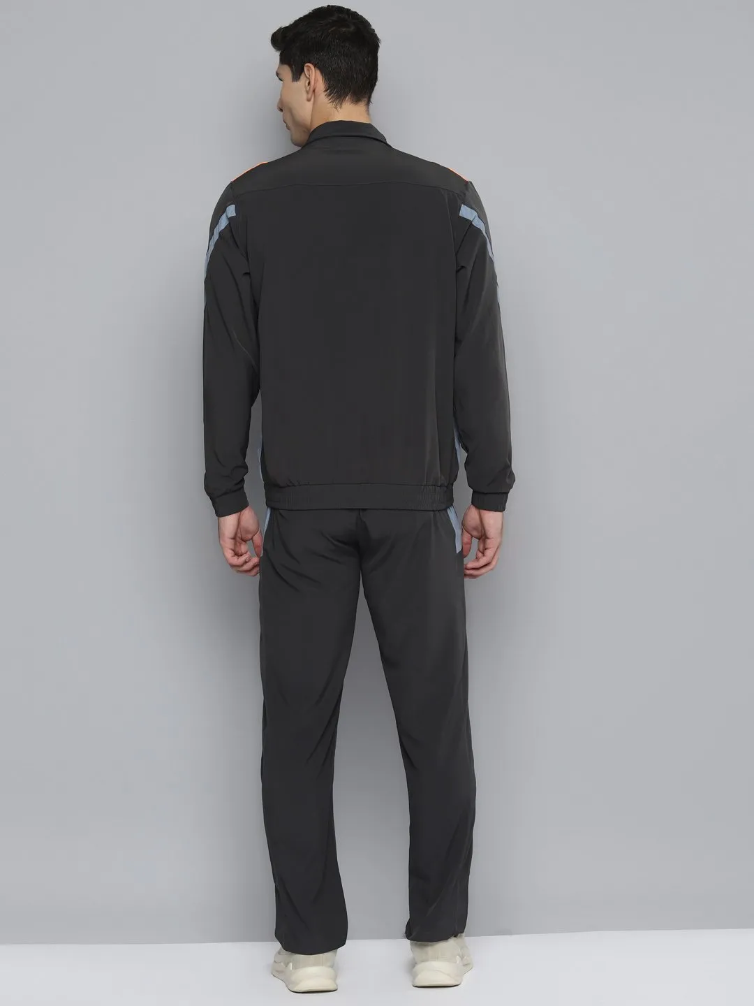 Alcis Men Colorblocked Grey Track Suit