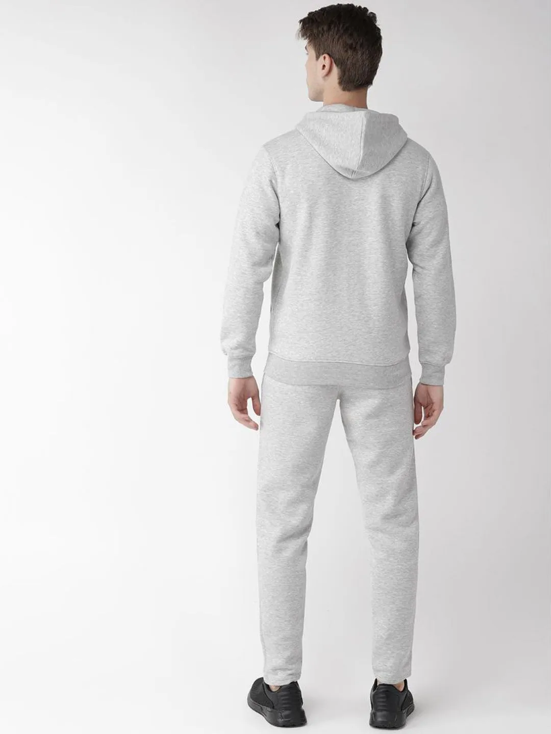 Alcis Men Grey Melange Solid Tracksuit