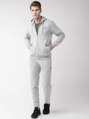 Alcis Men Grey Melange Solid Tracksuit