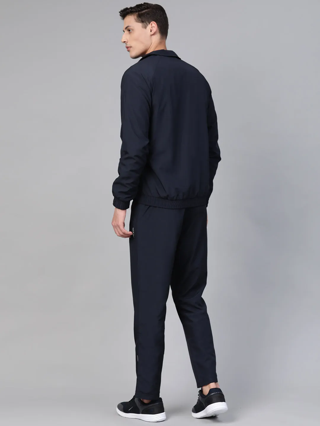 Alcis Men Navy Blue Printed Sports Tracksuit