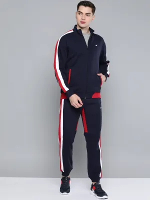 Alcis Men Navy Blue Red Striped Track Suit