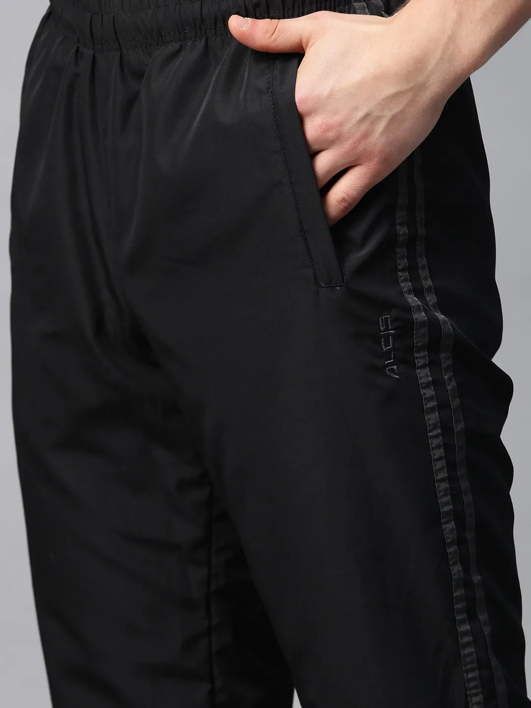 Alcis Men Solid Black Track Suit