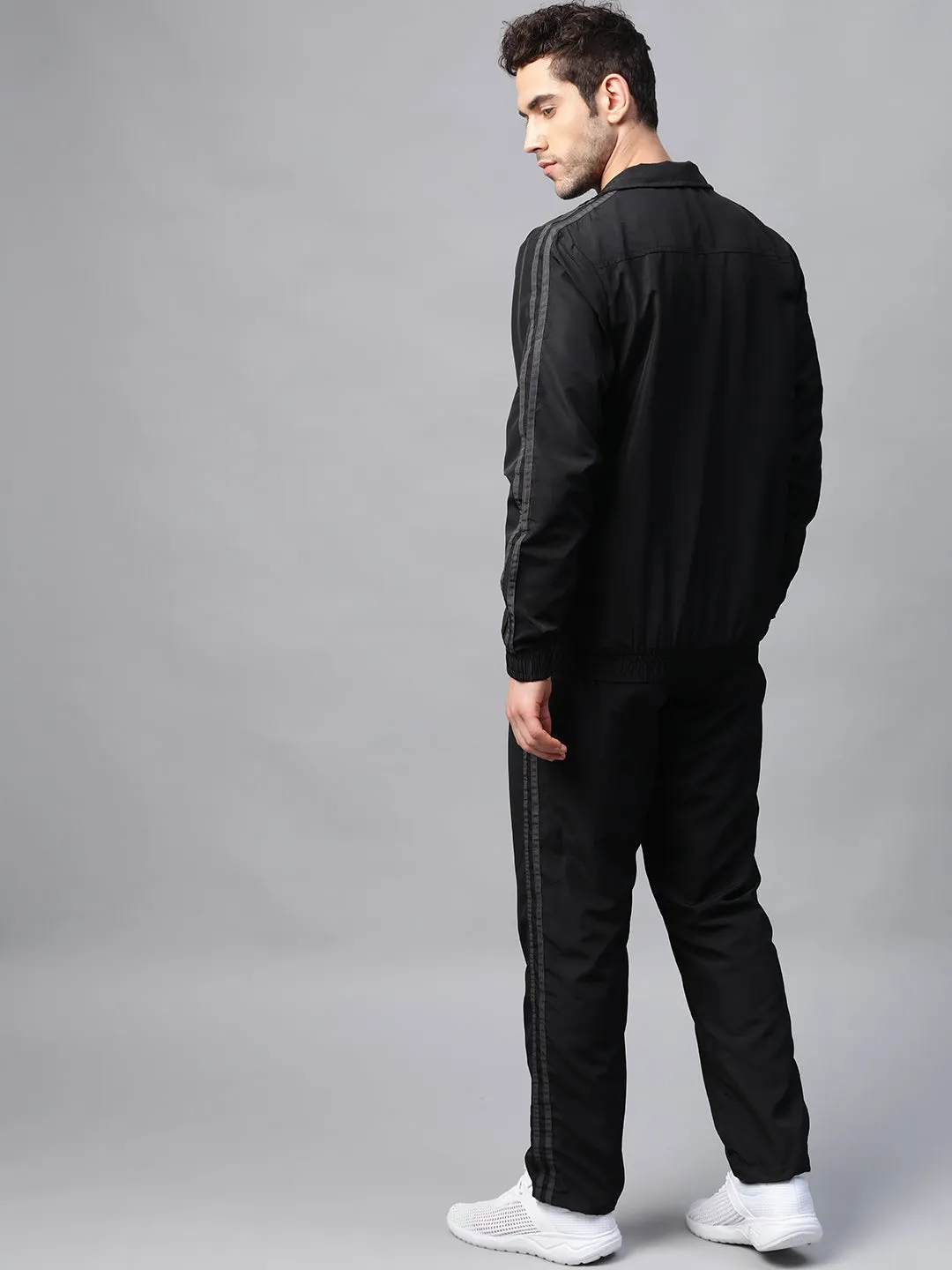Alcis Men Solid Black Track Suit