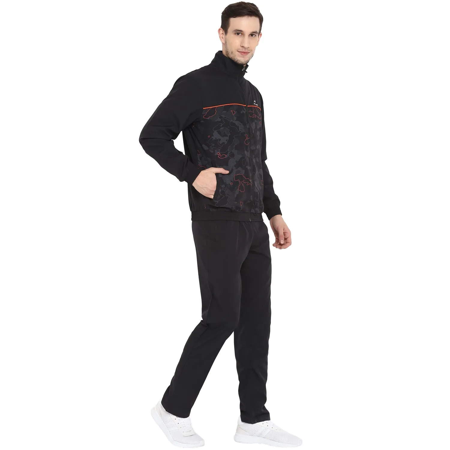 Alcis Men Solid Black Track Suit