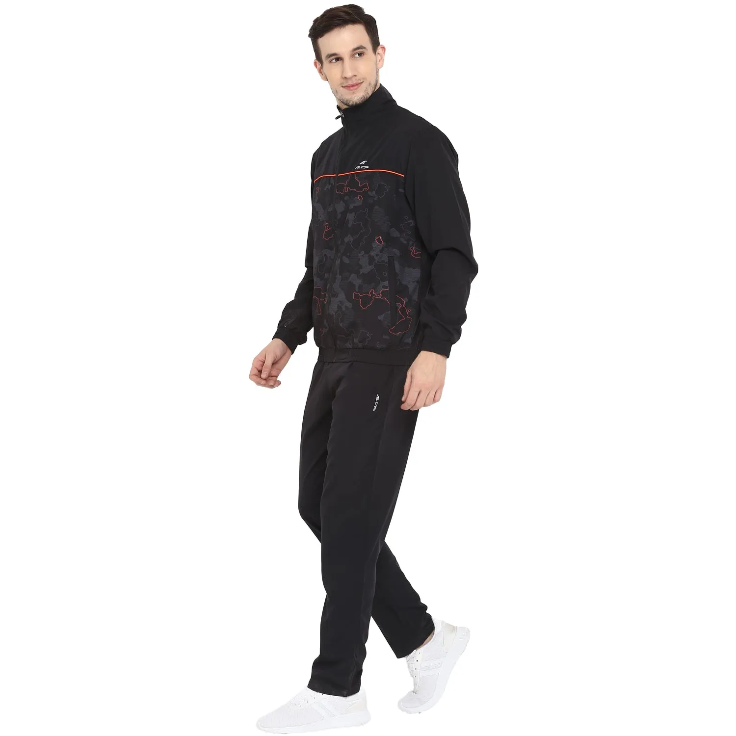 Alcis Men Solid Black Track Suit