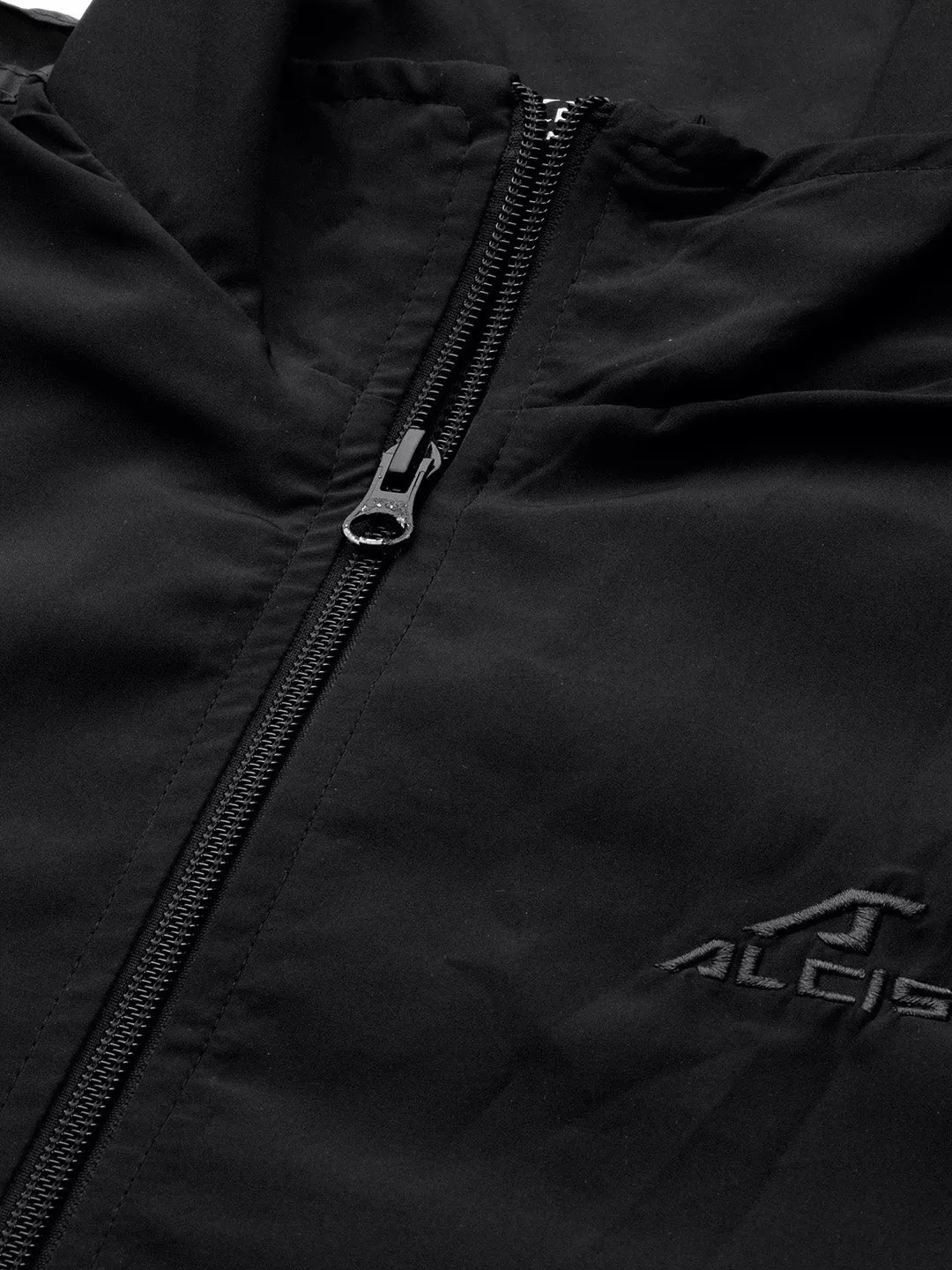 Alcis Men Solid Black Track Suit