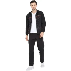 Alcis Men Solid Black Track Suit