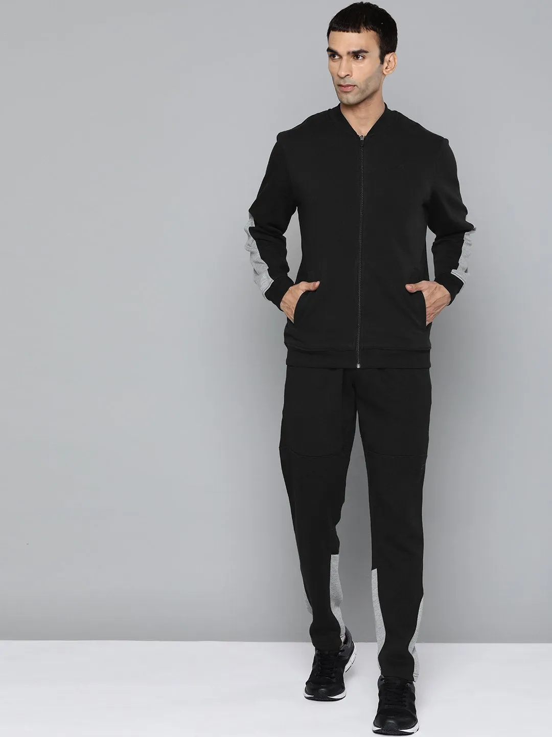 Alcis Men Solid Black Tracksuits