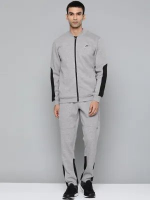 Alcis Men Solid Grey Melange Tracksuits