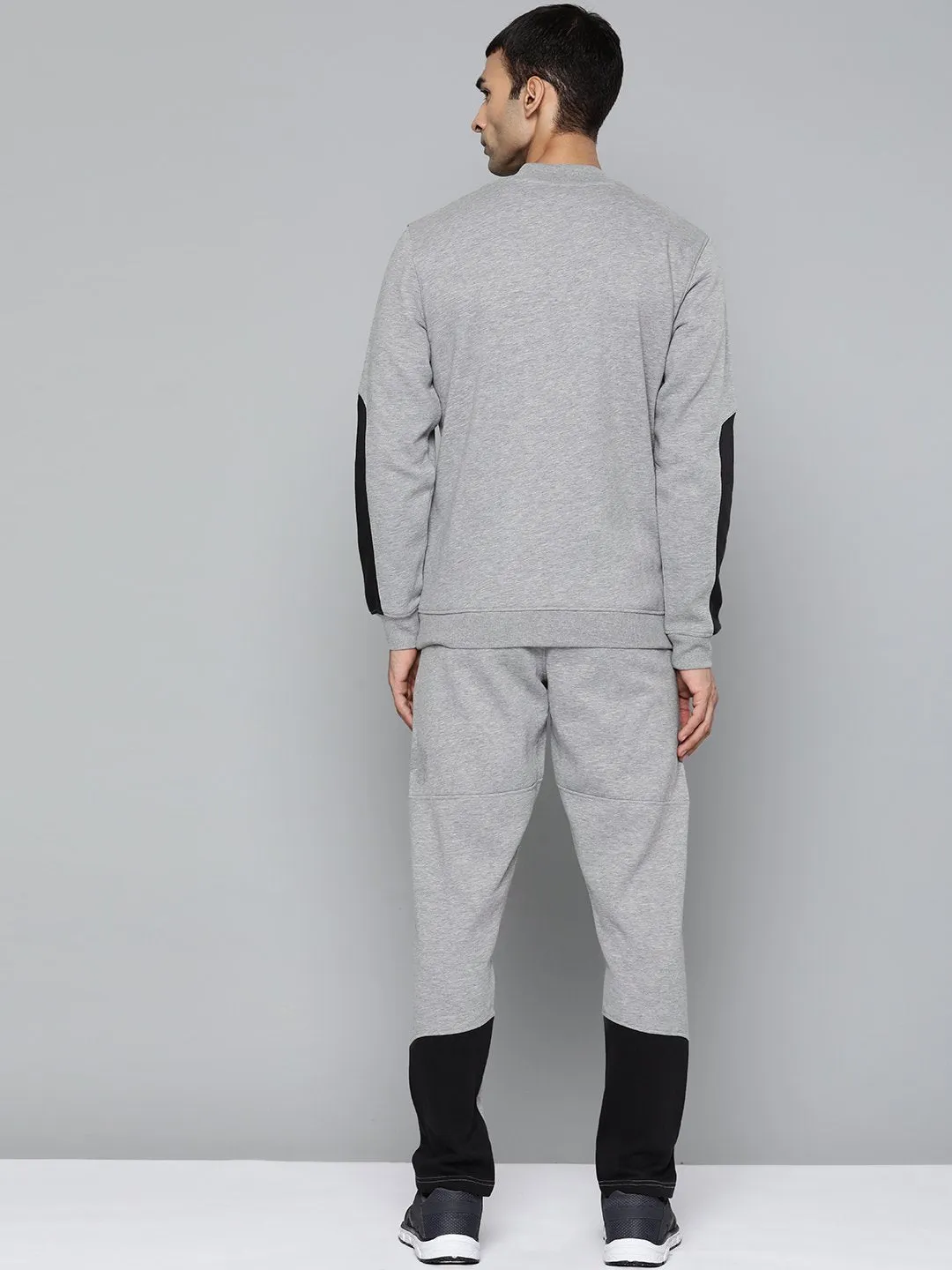 Alcis Men Solid Grey Melange Tracksuits