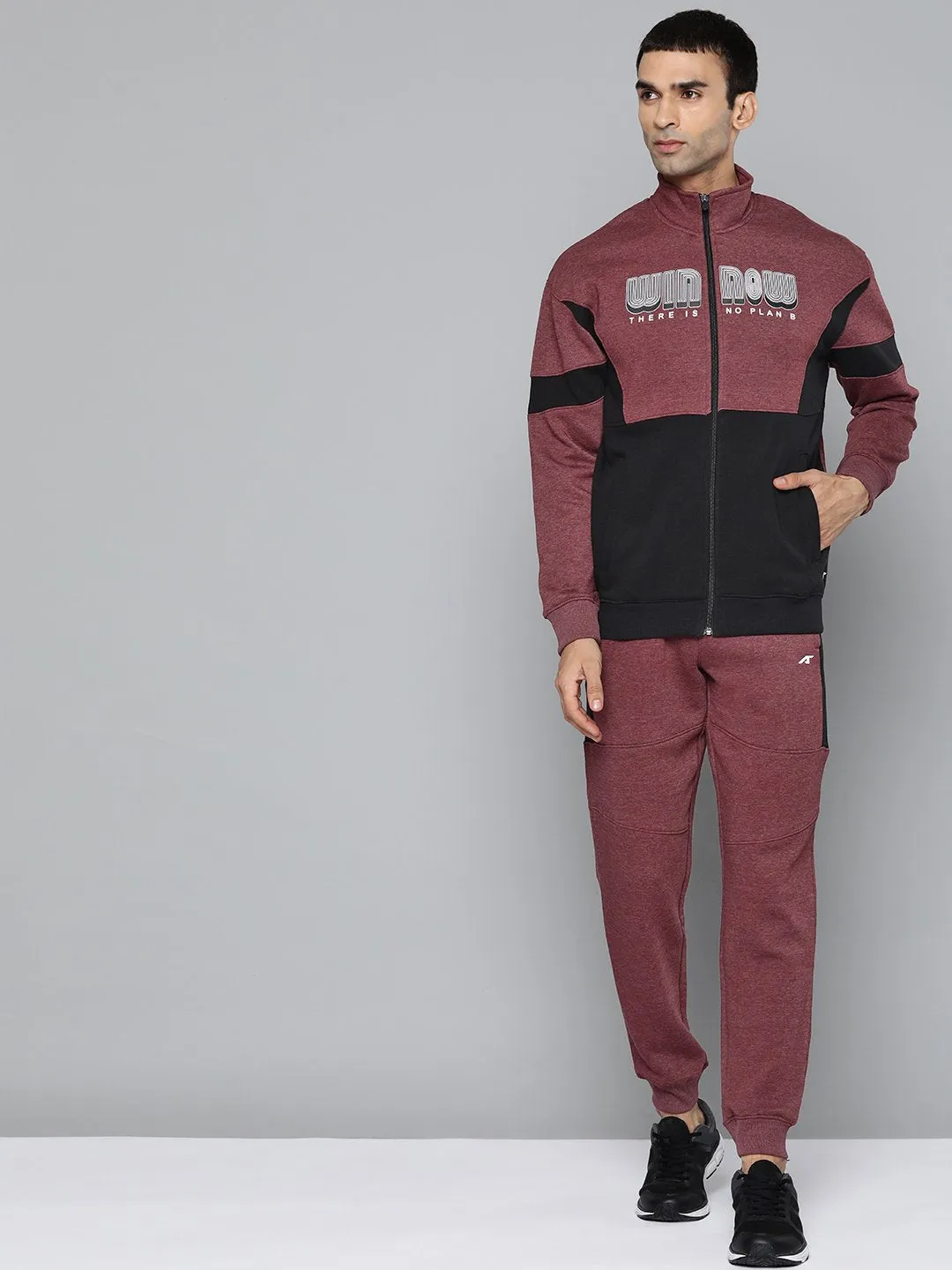 Alcis Men Typography Maroon Tracksuits
