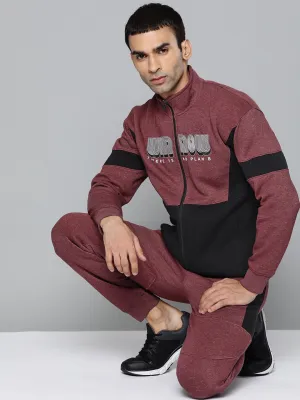 Alcis Men Typography Maroon Tracksuits