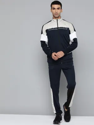 Alcis Men Typography Navy Blue Tracksuits