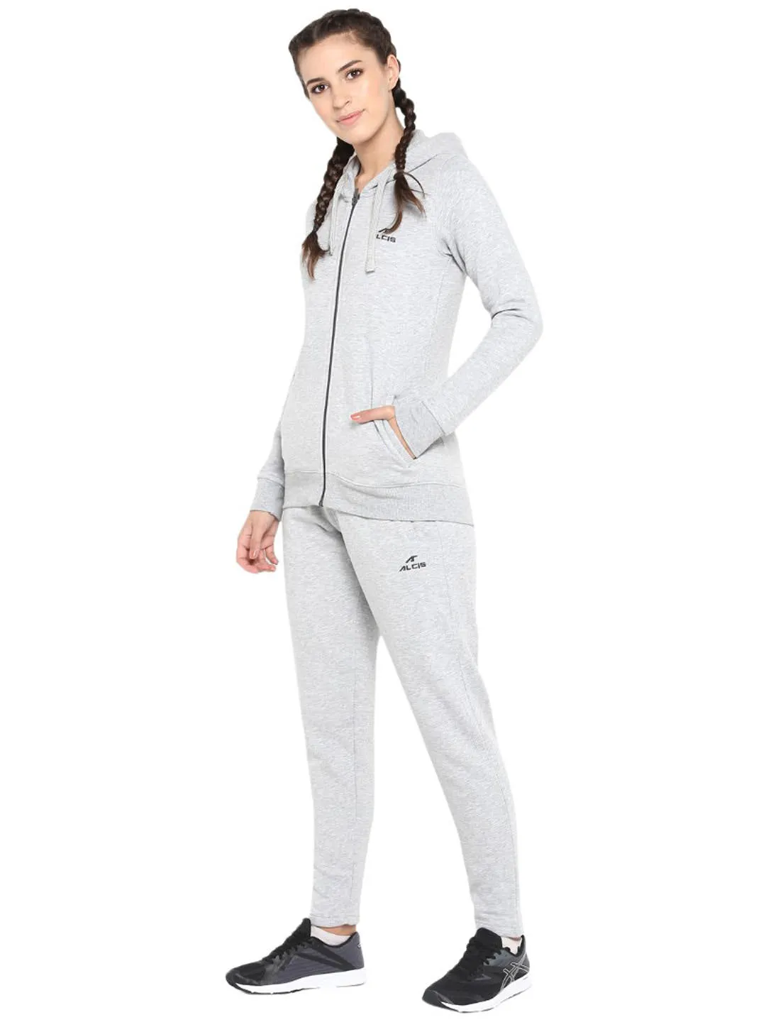 Alcis Women Grey Solid Tracksuit