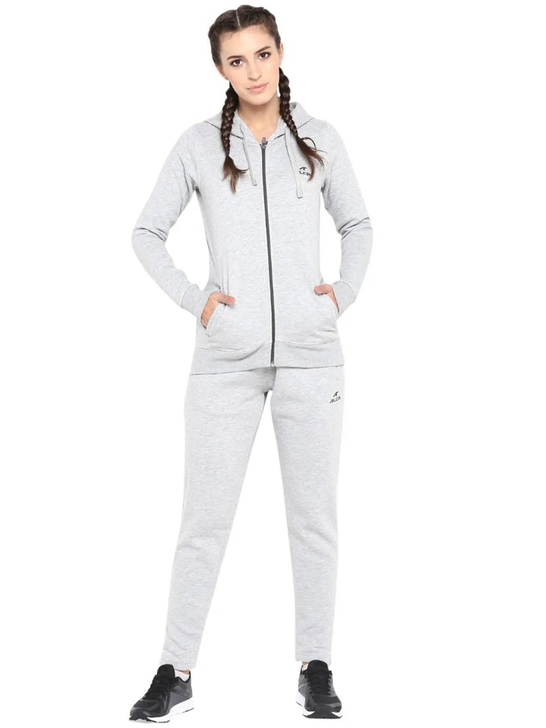Alcis Women Grey Solid Tracksuit
