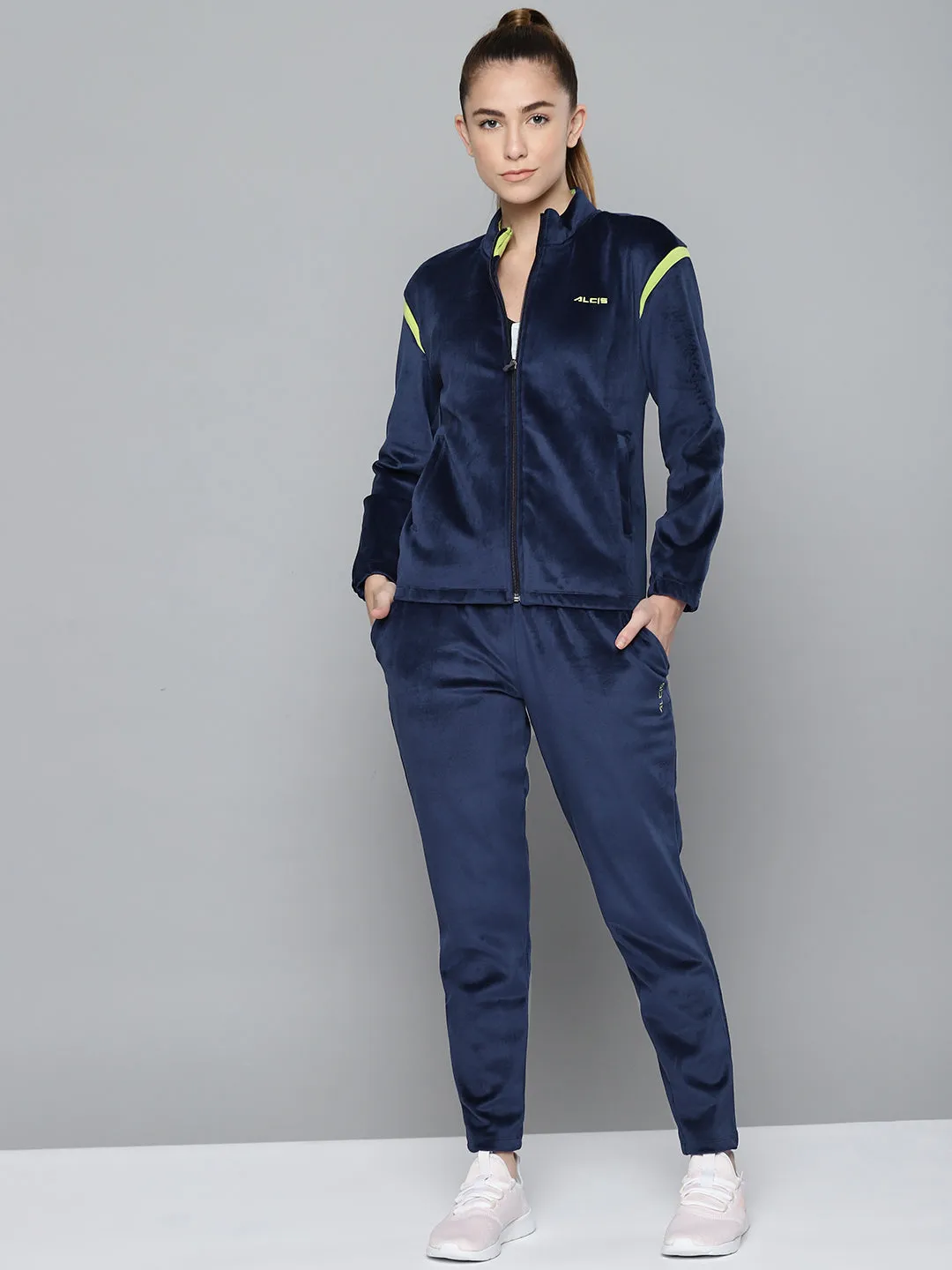 Alcis Women Navy Blue Solid Tracksuits