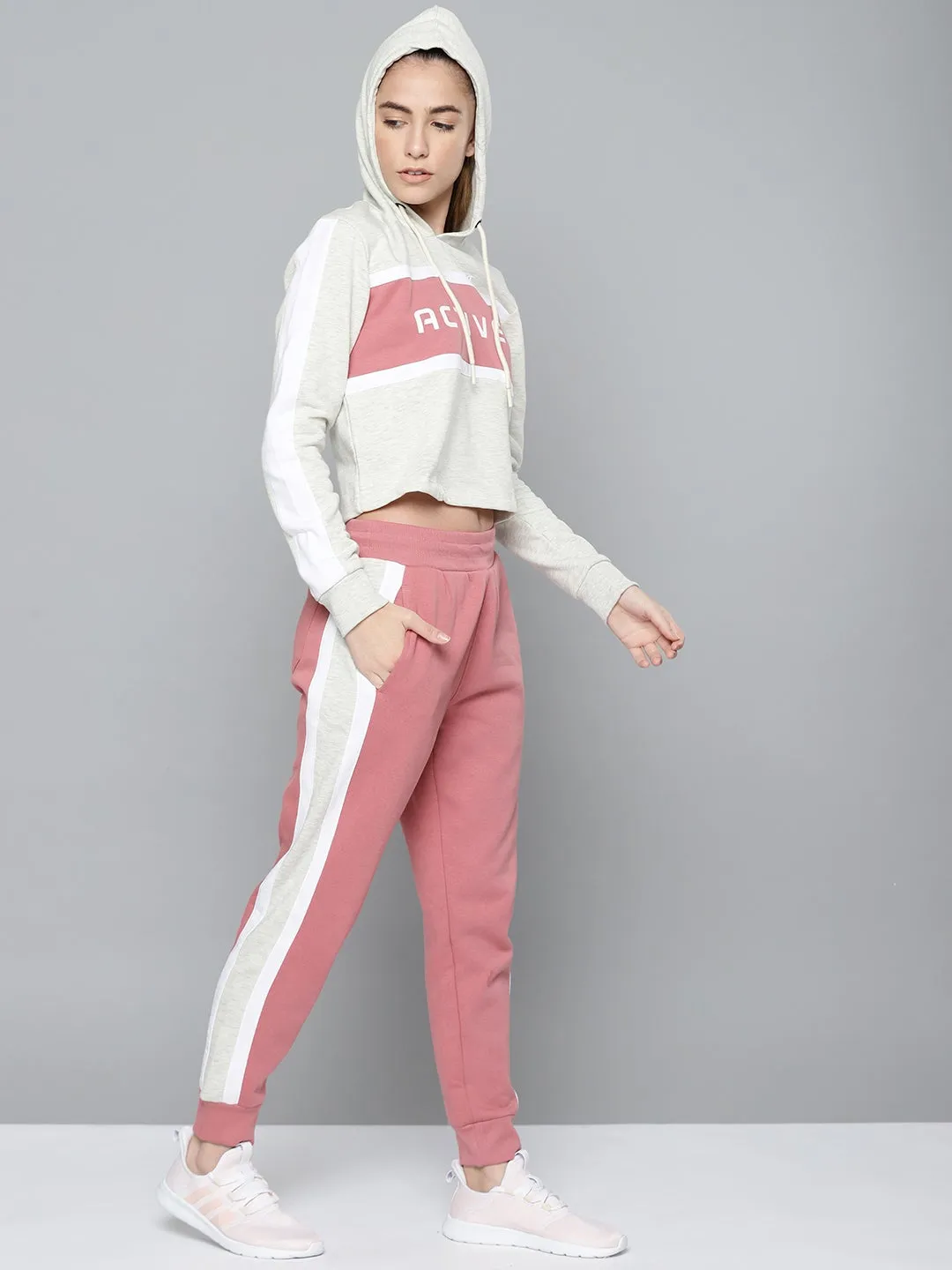 Alcis Women Printed White Track Suit