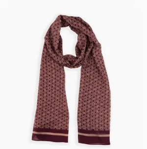 Alhambra Scarf - Burgundy & Tan