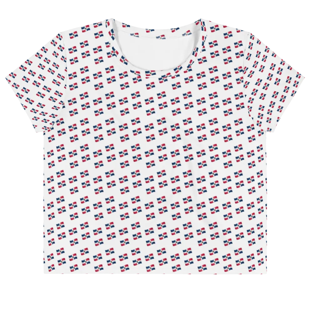 All-Over Emoji República Dominicana Flag Crop Top