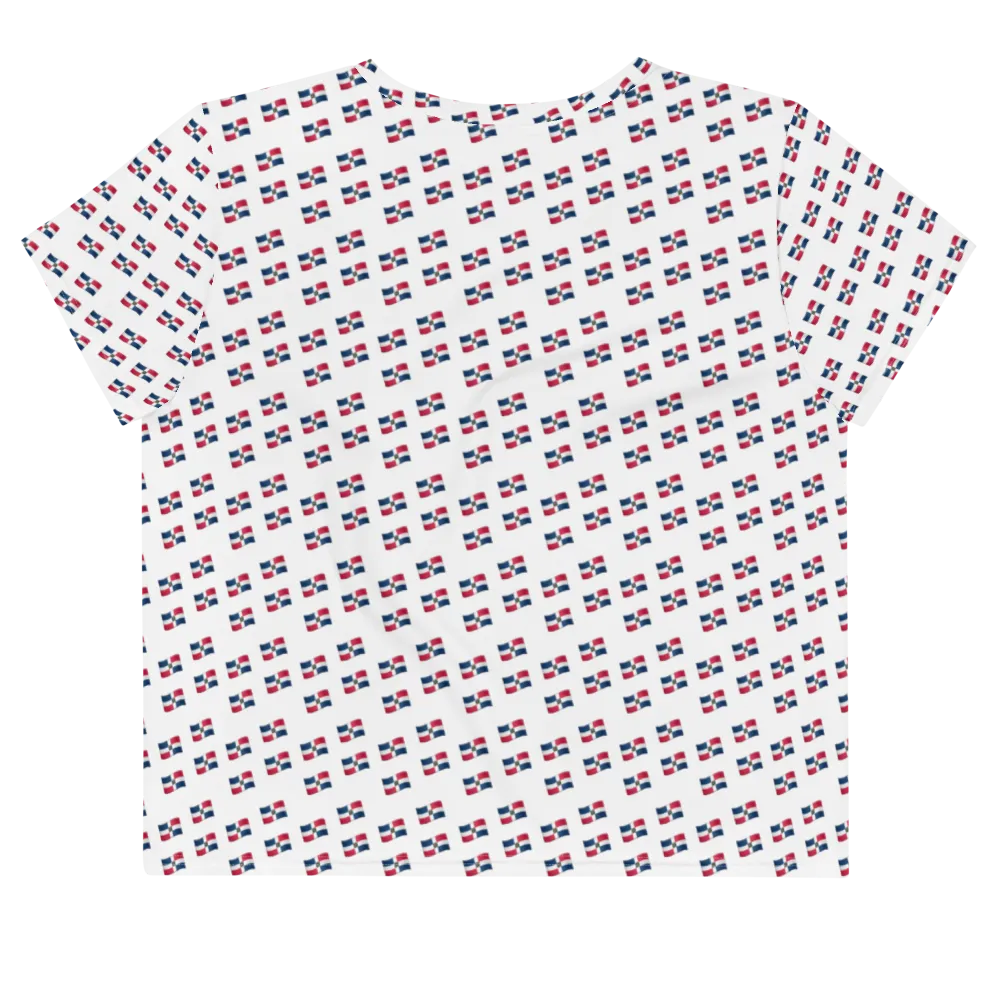 All-Over Emoji República Dominicana Flag Crop Top