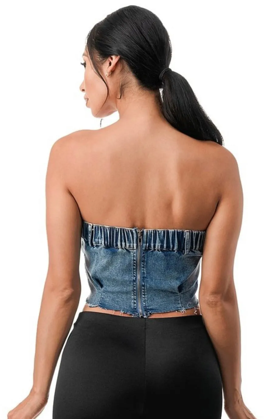 ANIA DENIM TOP