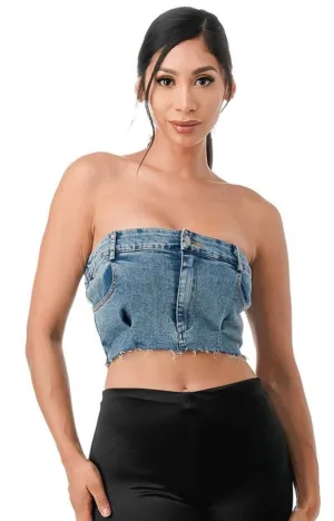 ANIA DENIM TOP