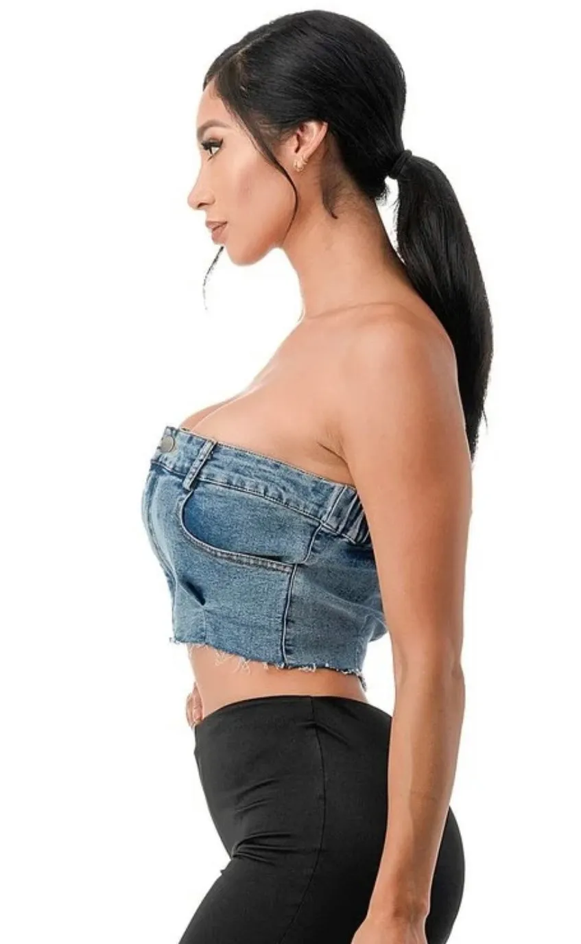 ANIA DENIM TOP