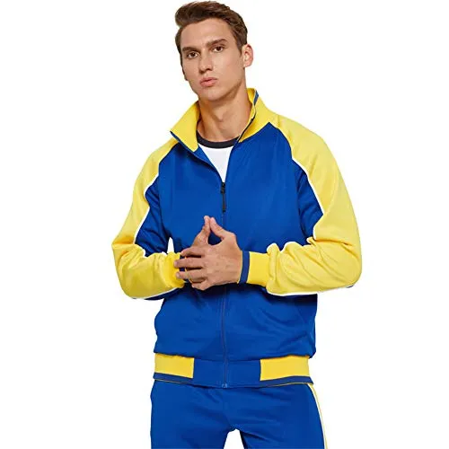 AOTORR Men's Men's Athletic Running Tracksuit Set Casual Full Zip Jogging Sweat Suit Gray M