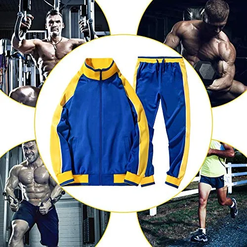 AOTORR Men's Men's Athletic Running Tracksuit Set Casual Full Zip Jogging Sweat Suit Gray M