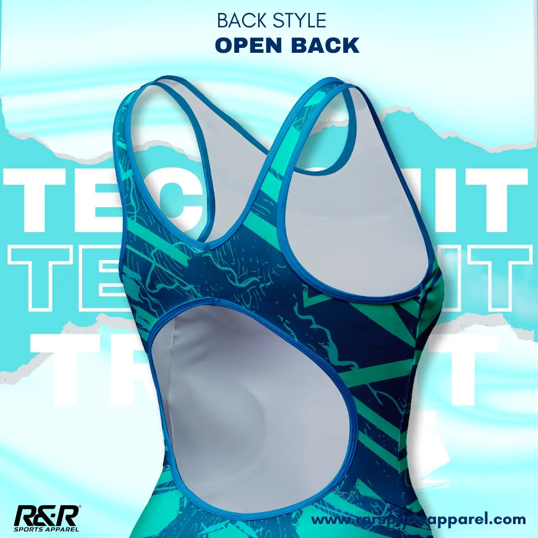 AquaCircuit Women's Open Back Kneeskin Tech Suit Swimsuit