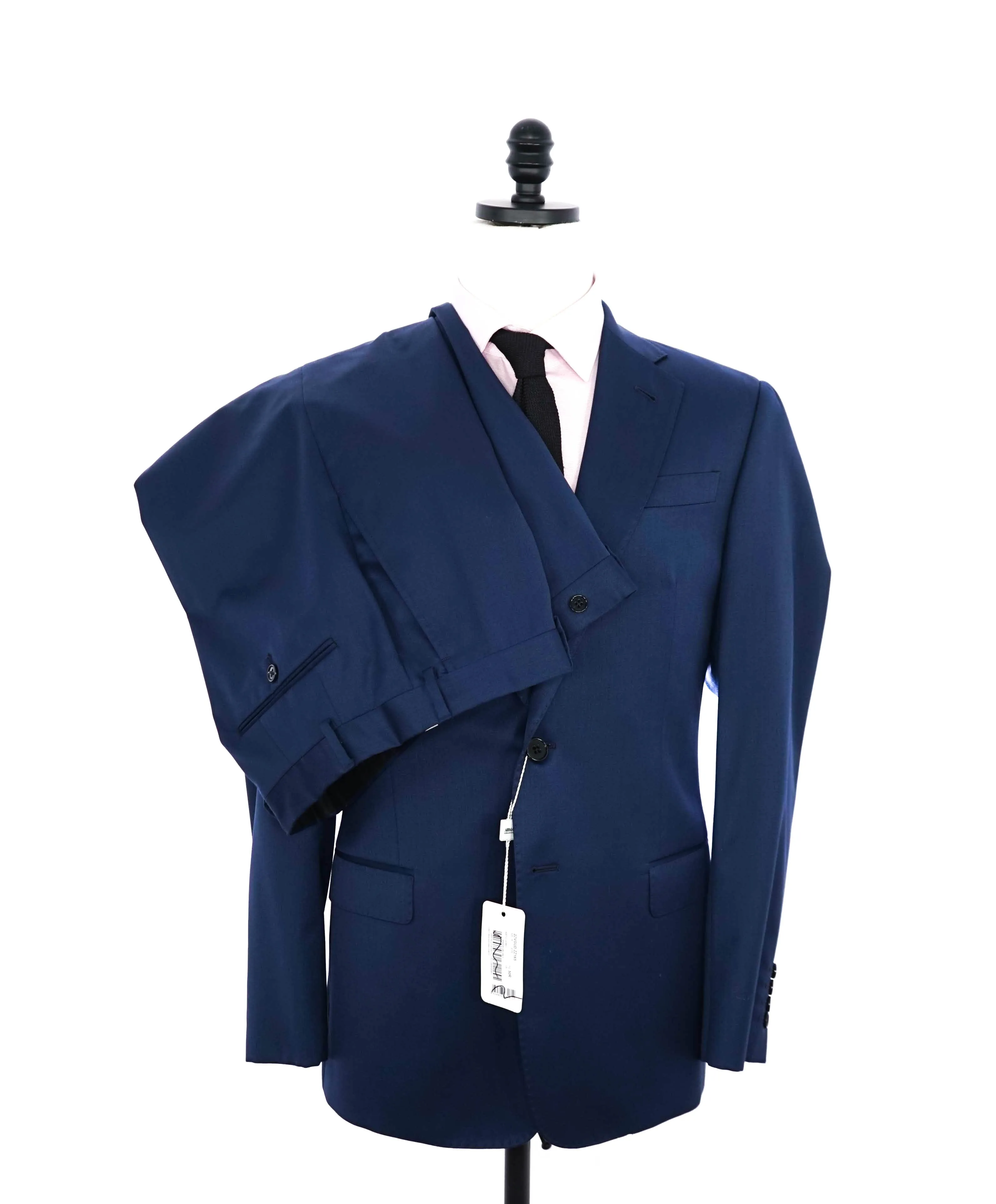 ARMANI COLLEZIONI -  Cobalt Blue 2-Button Notch Lapel Suit - 40R