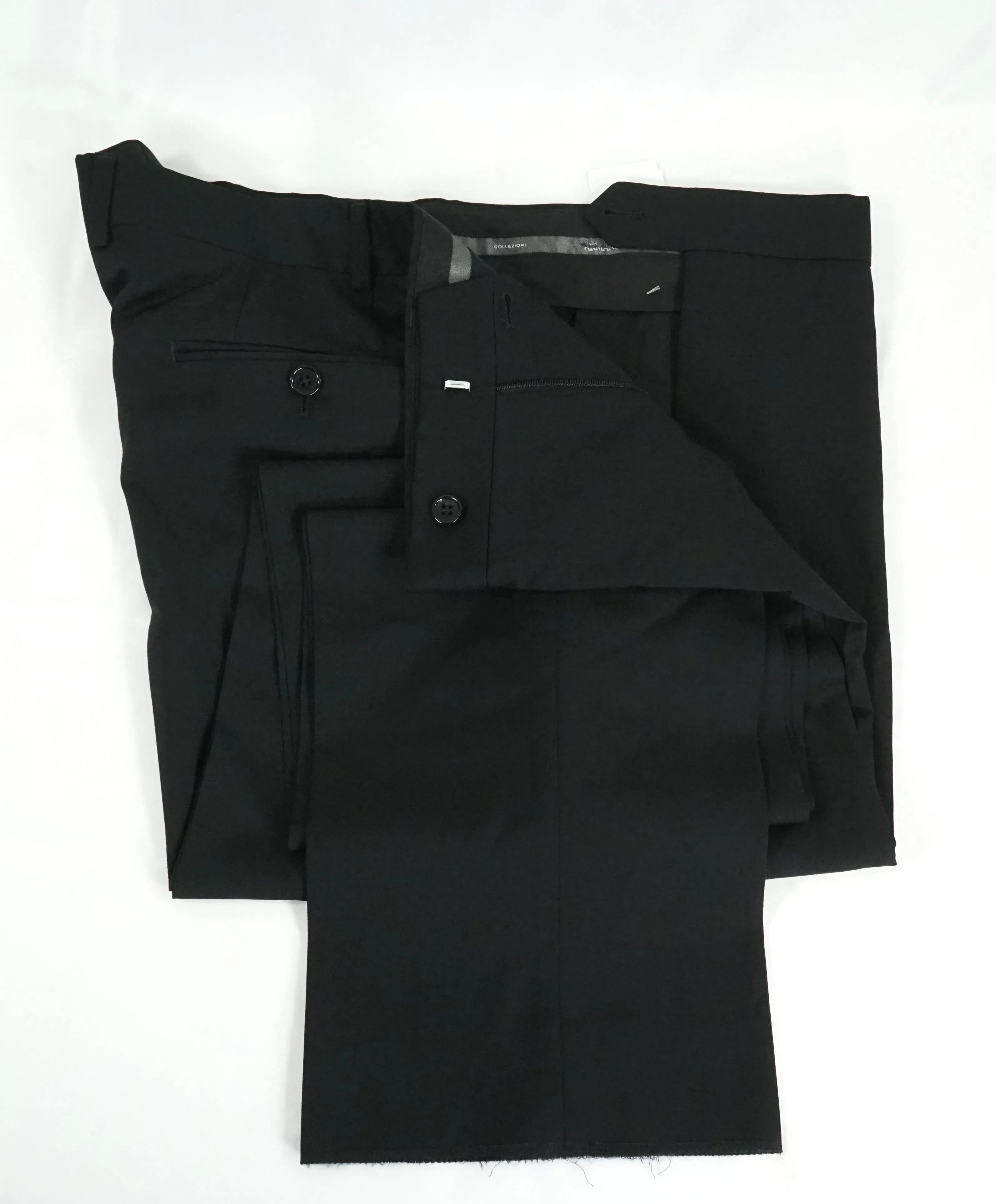 ARMANI COLLEZIONI - “G Line” Natural Stretch Black Notch Lapel Suit - 46R