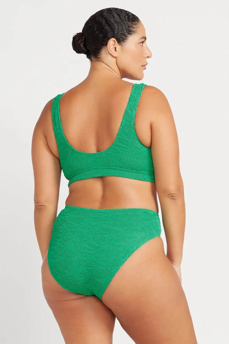 Arte Bikini Top In Green Geo Jacquard - ArteSands
