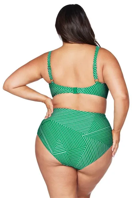 ARTESANDS- WOMEN'S LINEAR PERSPECTIVE HIGH WAIST SWIM BOTTOM