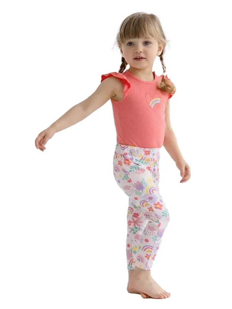 Artie - Flowers & Rainbows Multicoloured Baby and Girl Leggings