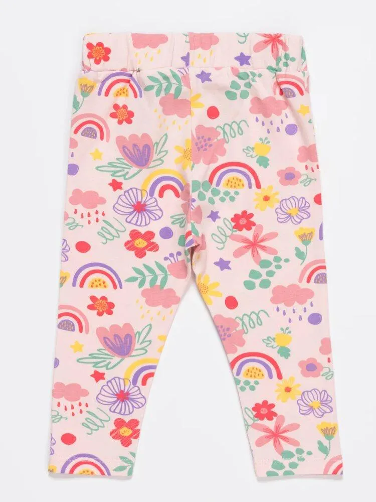 Artie - Flowers & Rainbows Multicoloured Baby and Girl Leggings