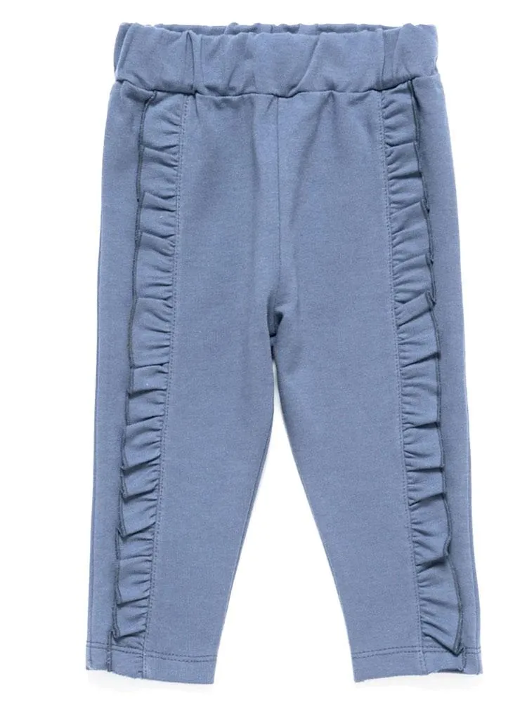Artie - Frill Leggings - Girls Blue Leggings with Frill Design 3 to 18 months