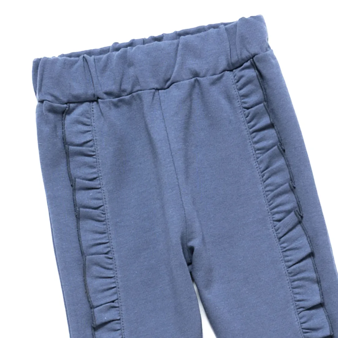 Artie - Frill Leggings - Girls Blue Leggings with Frill Design 3 to 18 months
