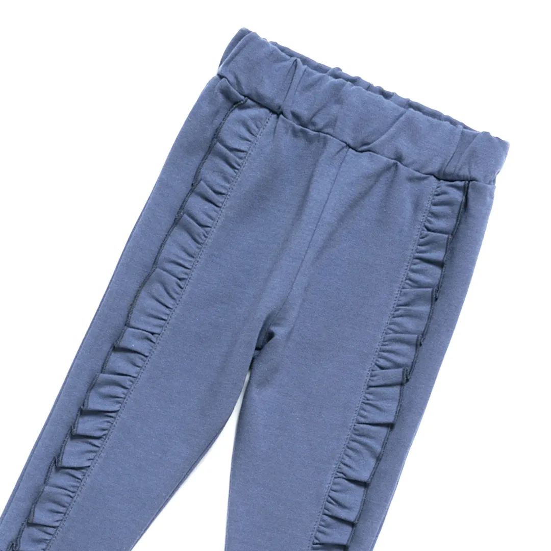 Artie - Frill Leggings - Girls Blue Leggings with Frill Design 3 to 18 months