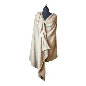 Authentic Mexican Handwoven Beige Shawl