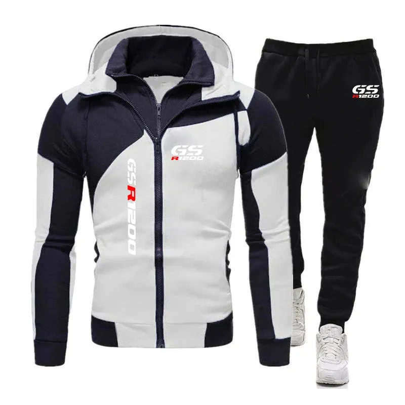 Autumn Long Sleeve Hoodie Zipper Patchwork Tracksuits