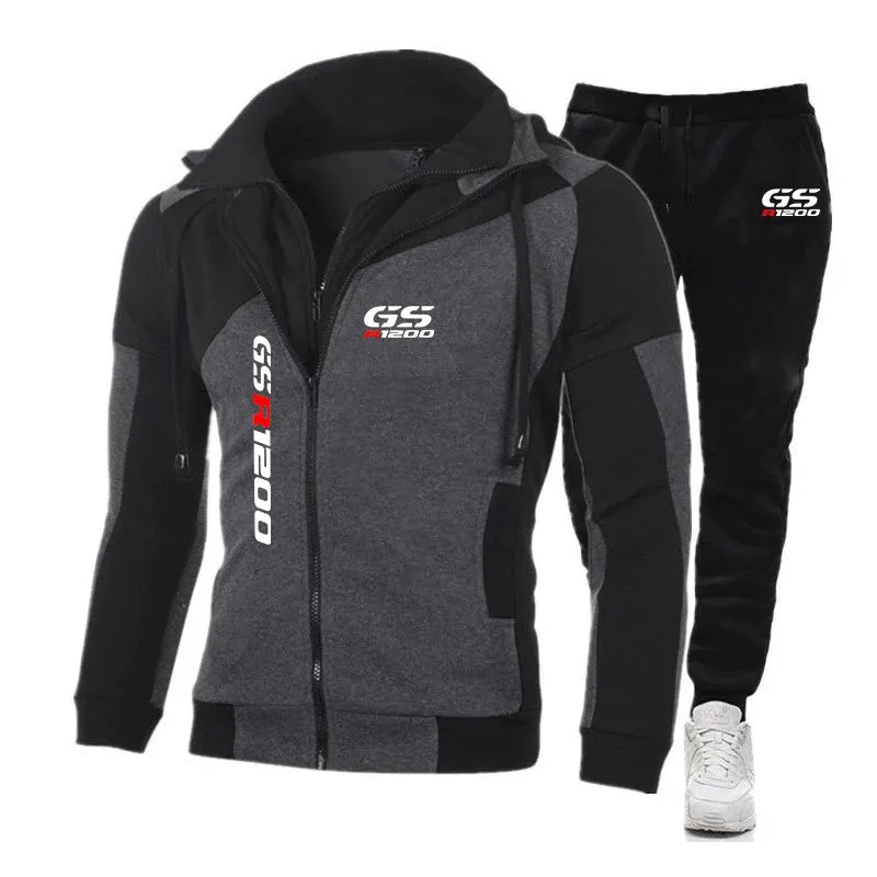 Autumn Long Sleeve Hoodie Zipper Patchwork Tracksuits