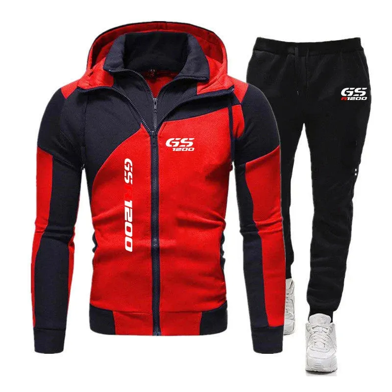 Autumn Long Sleeve Hoodie Zipper Patchwork Tracksuits