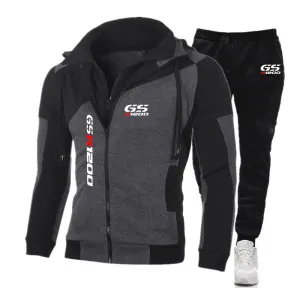 Autumn Long Sleeve Hoodie Zipper Patchwork Tracksuits