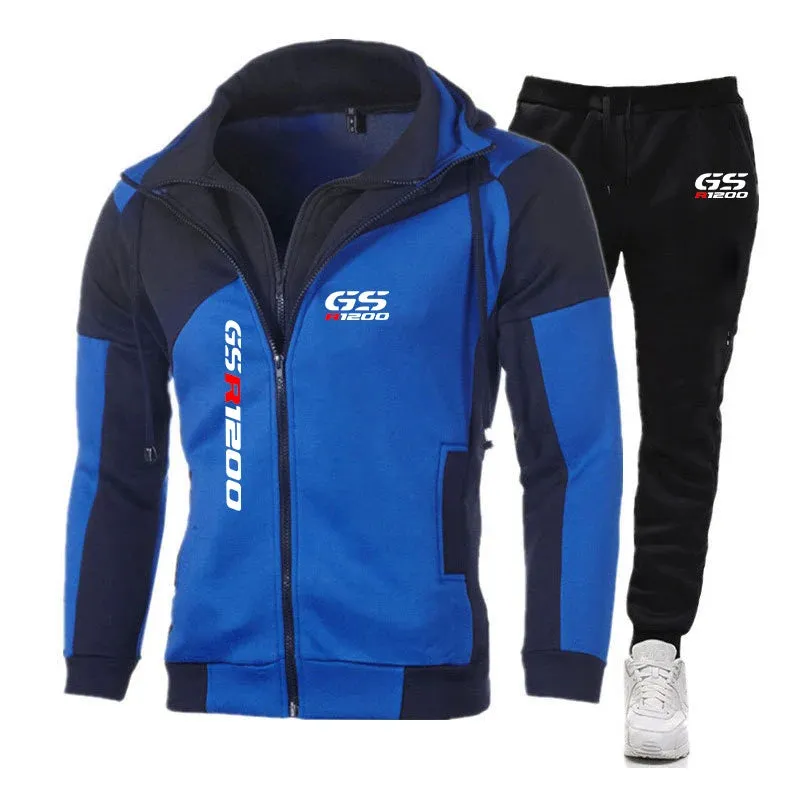 Autumn Long Sleeve Hoodie Zipper Patchwork Tracksuits