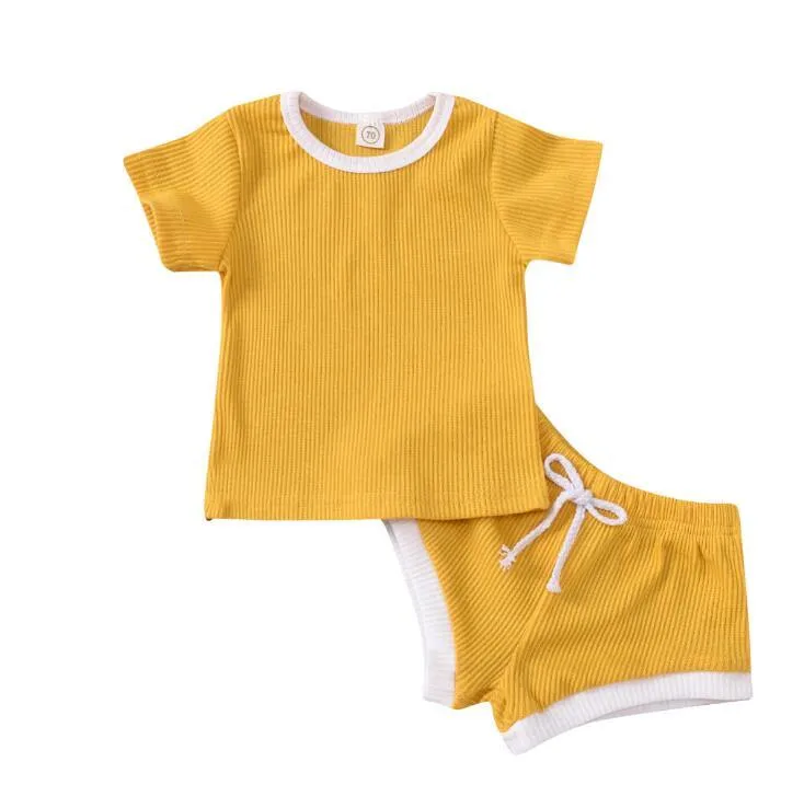 Baby’s Summer Clothing with Knitted Cotton T-Shirts/Tracksuits Sets.