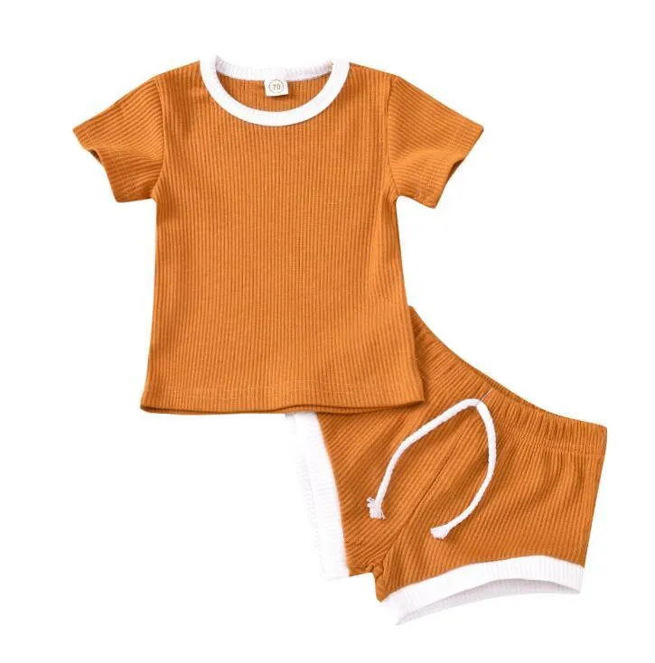 Baby’s Summer Clothing with Knitted Cotton T-Shirts/Tracksuits Sets.