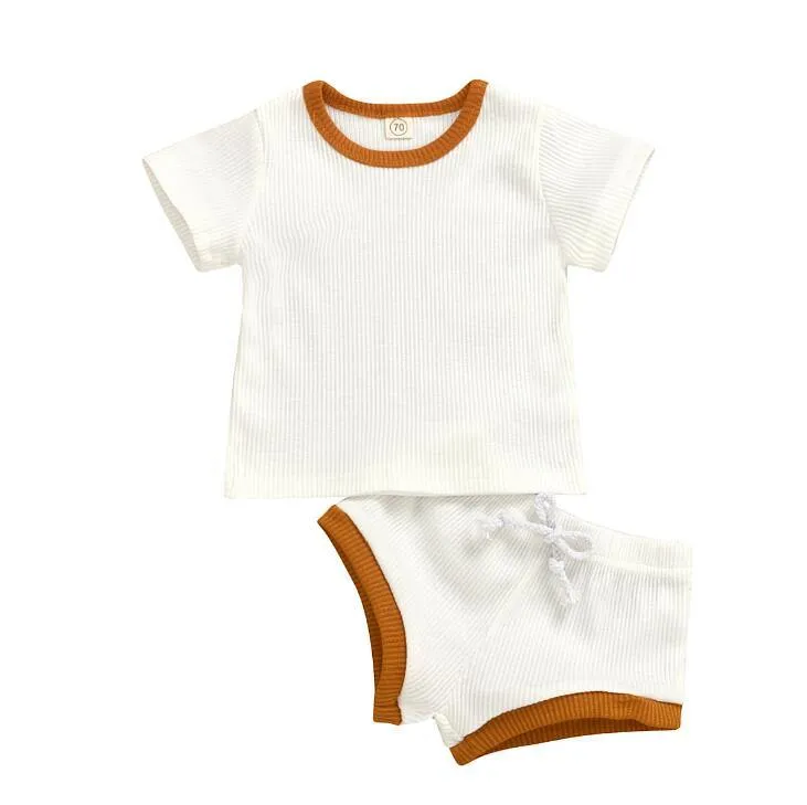 Baby’s Summer Clothing with Knitted Cotton T-Shirts/Tracksuits Sets.