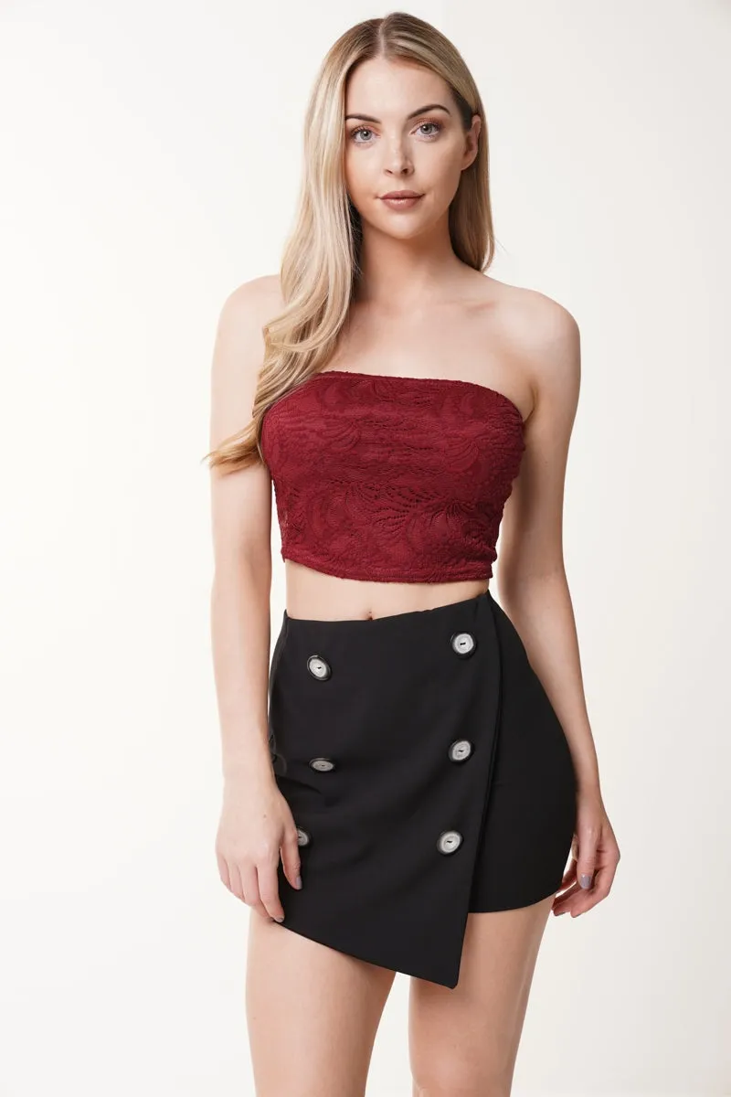 Bandeau Lace Crop Top