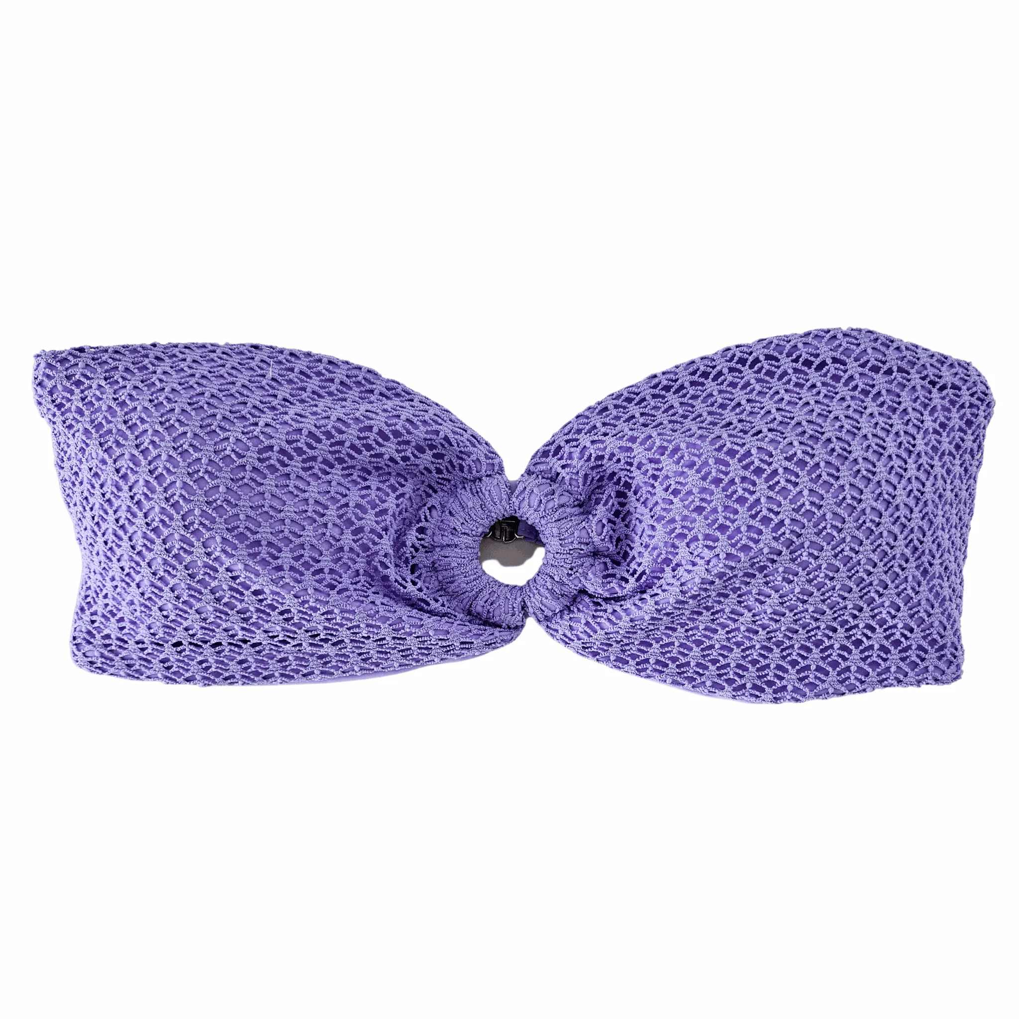 Bandeau Textured Tube Top Thong Bikini Set